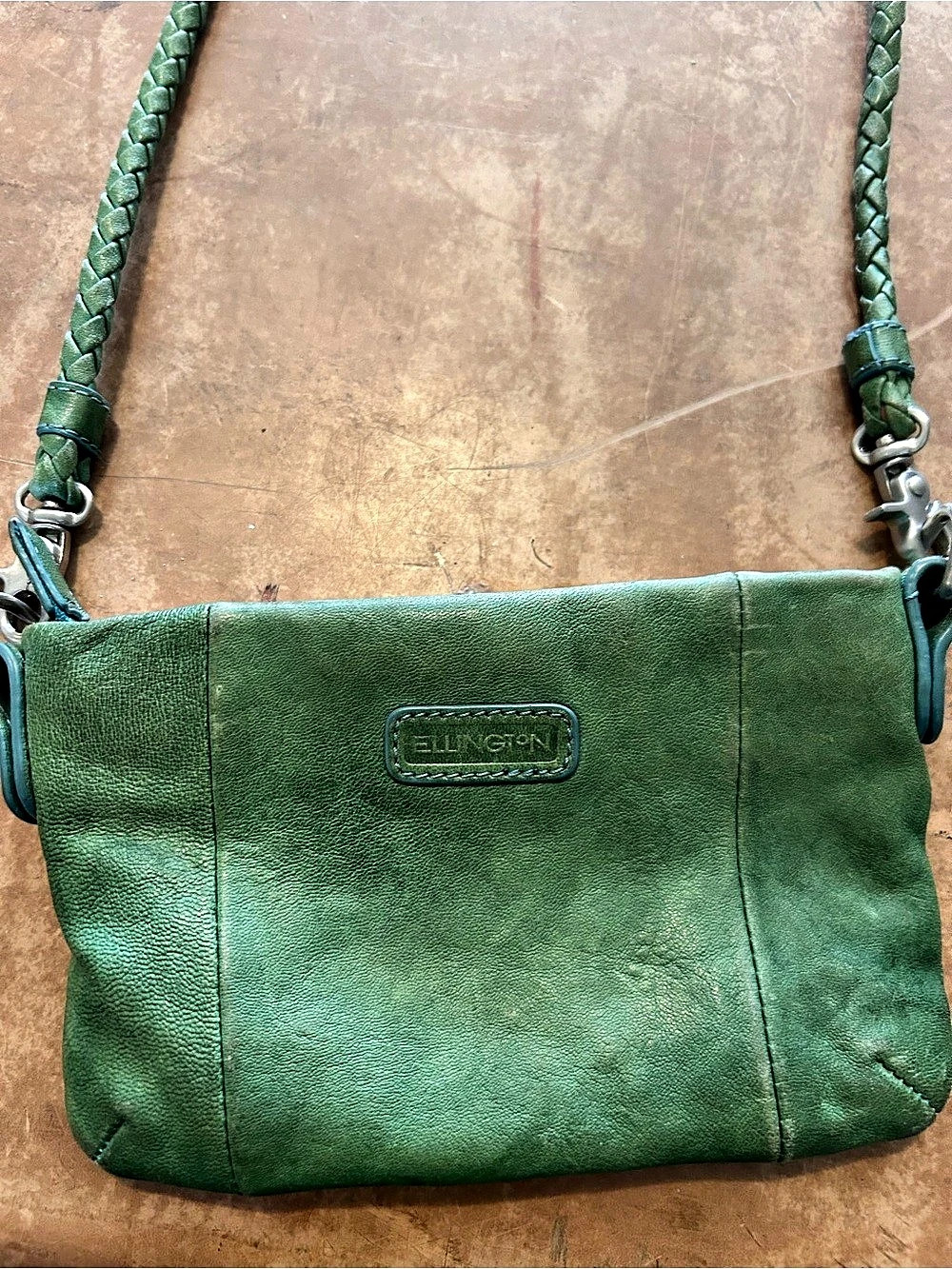 Ellington Green Braided Strap Crossbody Bag